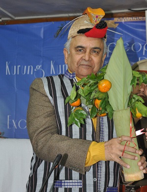 The Governor of Arunachal Pradesh Lt. Gen (Retd) Nirbhay Sharma at Koloriang, Kurung Kumey District on 21st December 2014